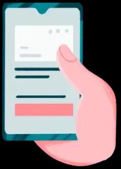 Ilustración de una man haciendo un pago a través de un celular