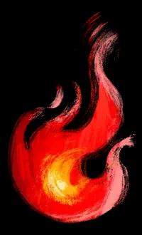Ilustración de una llama de fuego