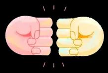 Illustration of two fists bumping